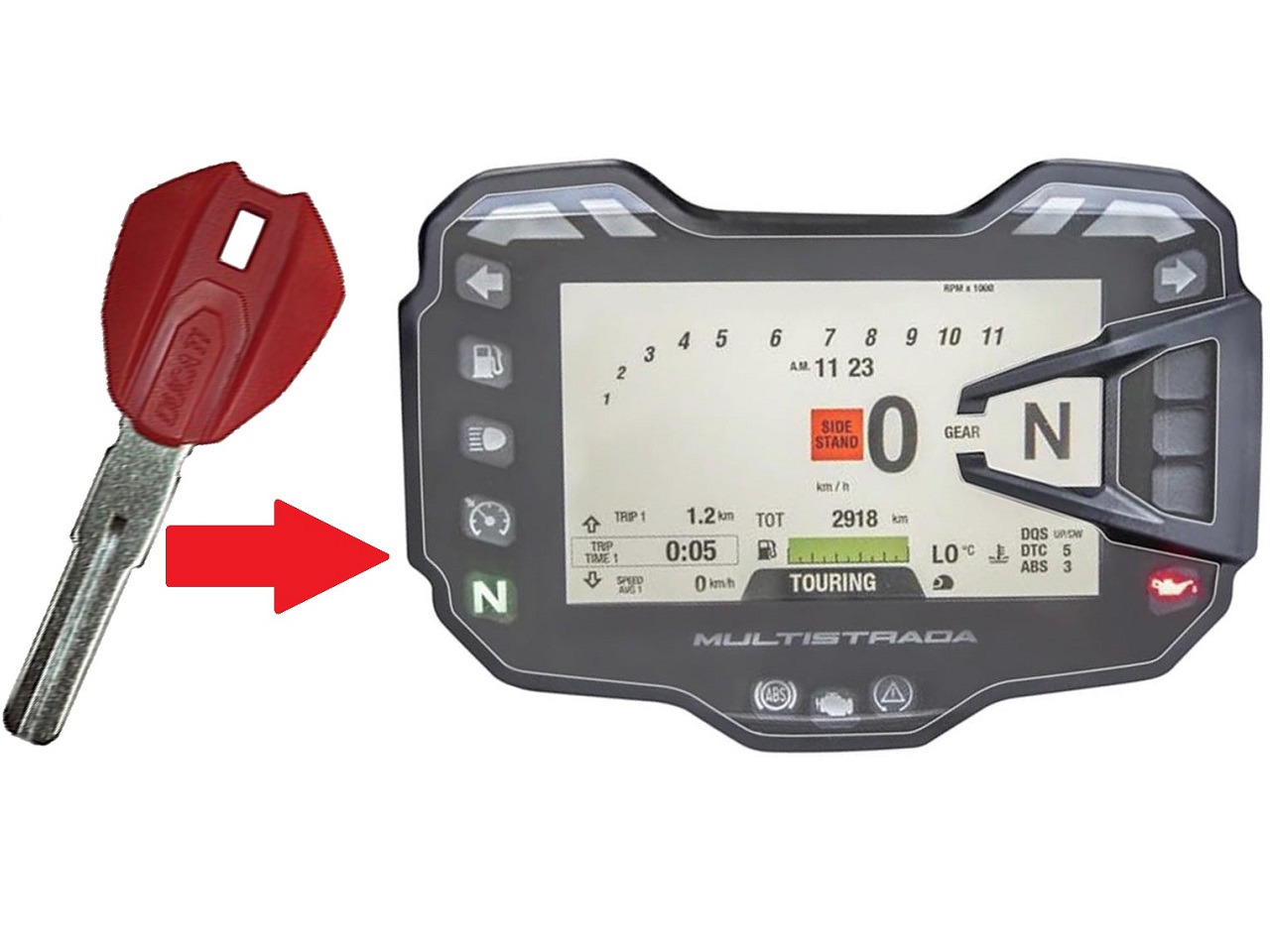 Programação do chip Ducati Multistrada (com chave de ignição normal, sem botão) - Clique na Imagem para Fechar