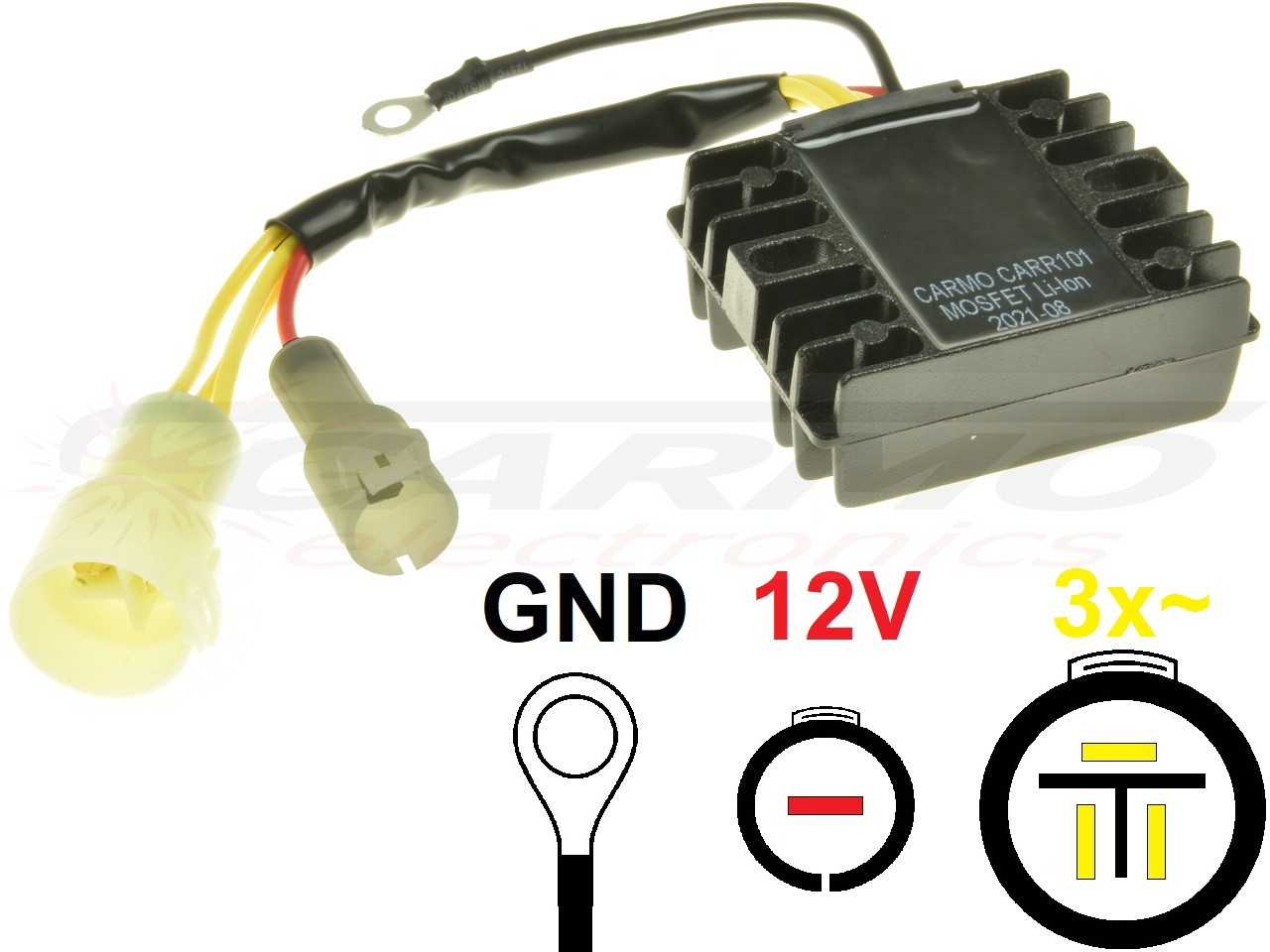 CARR101-DF - MOSFET Suzuki DF40 DF50 Johnson Evinrude 40HP 50HP Voltage regulator rectifier Lithium Ion 1999-2010 - Clique na Imagem para Fechar